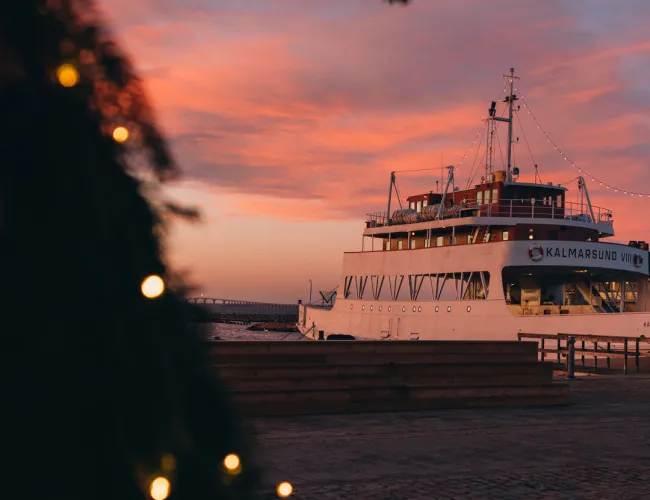 Julbelysning i Färjestadens hamn